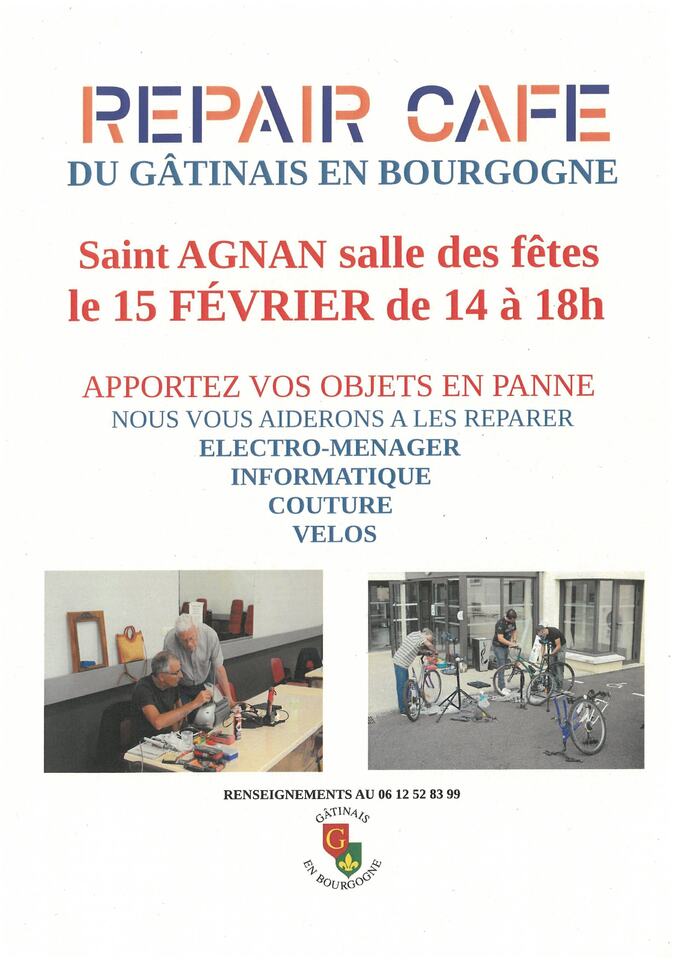 REPAIR CAFE SAINT AGNAN LE 15/02/2025